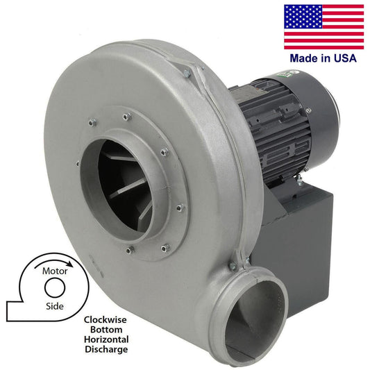 ALUMINUM BLOWER - 840 CFM - 230/460V - 3PH - 1.5 Hp - 6" In / 5" Out - TEFC - BH