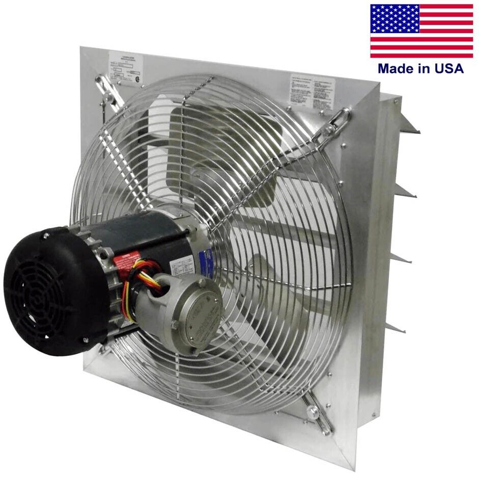 14" Shutter Exhaust Fan - 2170 CFM - 115/230 Volts - 1 Phase - Variable Speed