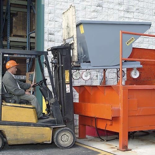 FORKLIFT HOPPER Bin - 6,000 lbs Cap - Self Dumping - 1/3 Cubic Yd - 7 Gauge Wall
