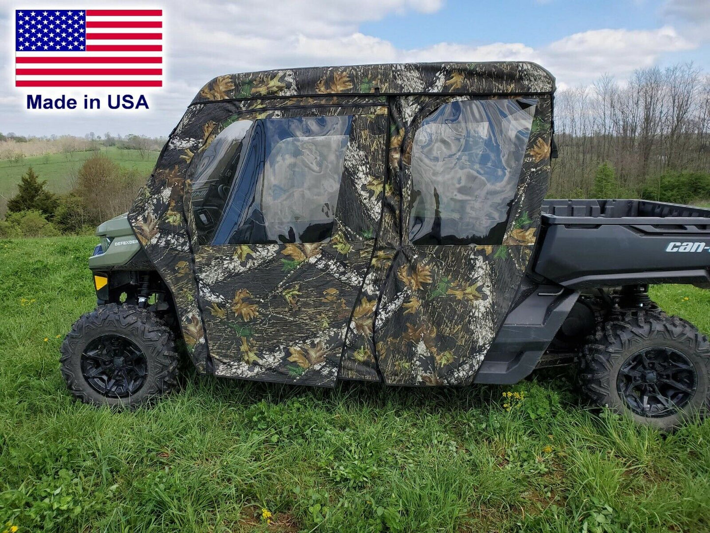 DOORS, REAR WINDOW, and ROOF for Can Am Defender Max - Mossy Oak - Soft Material