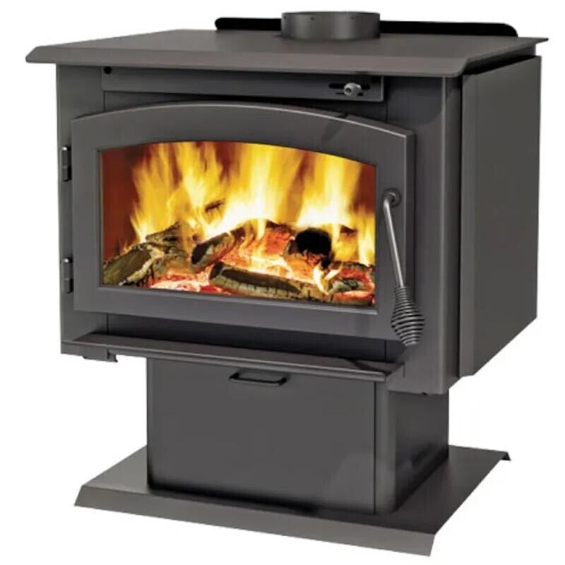 Wood Burning Stove Heater - 65,000 BTU - 2000 sqft Capacity - Blower - Ash Pan