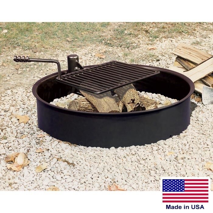 Fire Ring & Cooking Grate - 32" - Steel - Heavy Duty Grade - Outdoor - Campfire