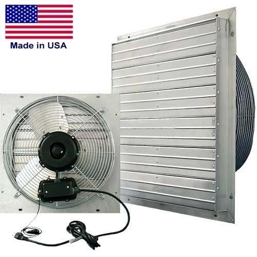 16" Shutter Exhaust Fan - 2,800 CFM - 115 V - 1/10 HP - 1 Ph - 3 Speed - Direct