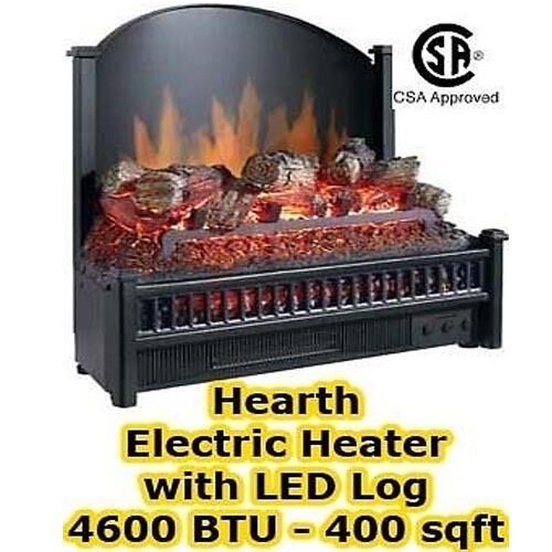 Hearth Electric Log Heater - 4,600 BTU - 400 sqft - 120 Volt - CSA - Commercial