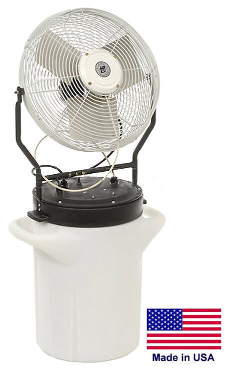 18" MISTING FAN - Self Contained - 5750 CFM - 120 Volts - 1/8 Hp - 1 Ph - 10 Gal