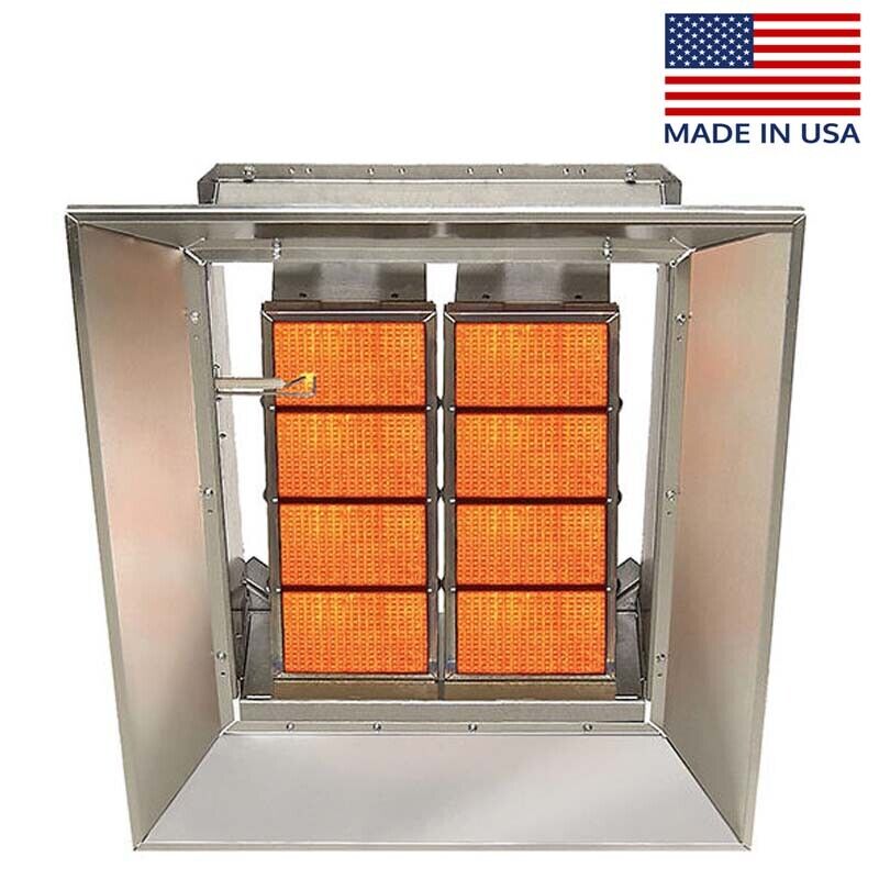 Infrared Natural Gas Heater - 100,000 BTU - 3,000 Sqft - 120 Volts - Radiant
