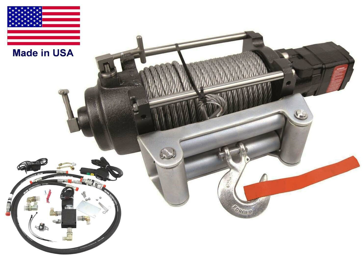 Hydraulic Winch for DAKOTA 1972 to 1993 - 12000 lb Cap - Waterproof - Reversible
