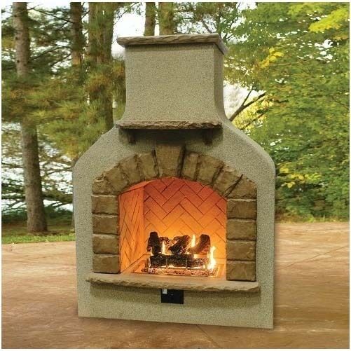 Designer Outdoor Fireplace - Propane &  Natural Gas - Crystal Fire & Log Set